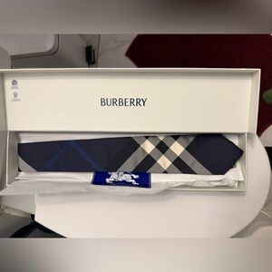 Burberry Black and Gray Checkered Silk Tie